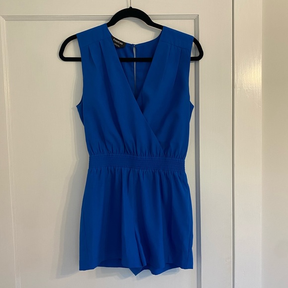 bebe Pants - Bebe Royal Blue Cross Front Romper